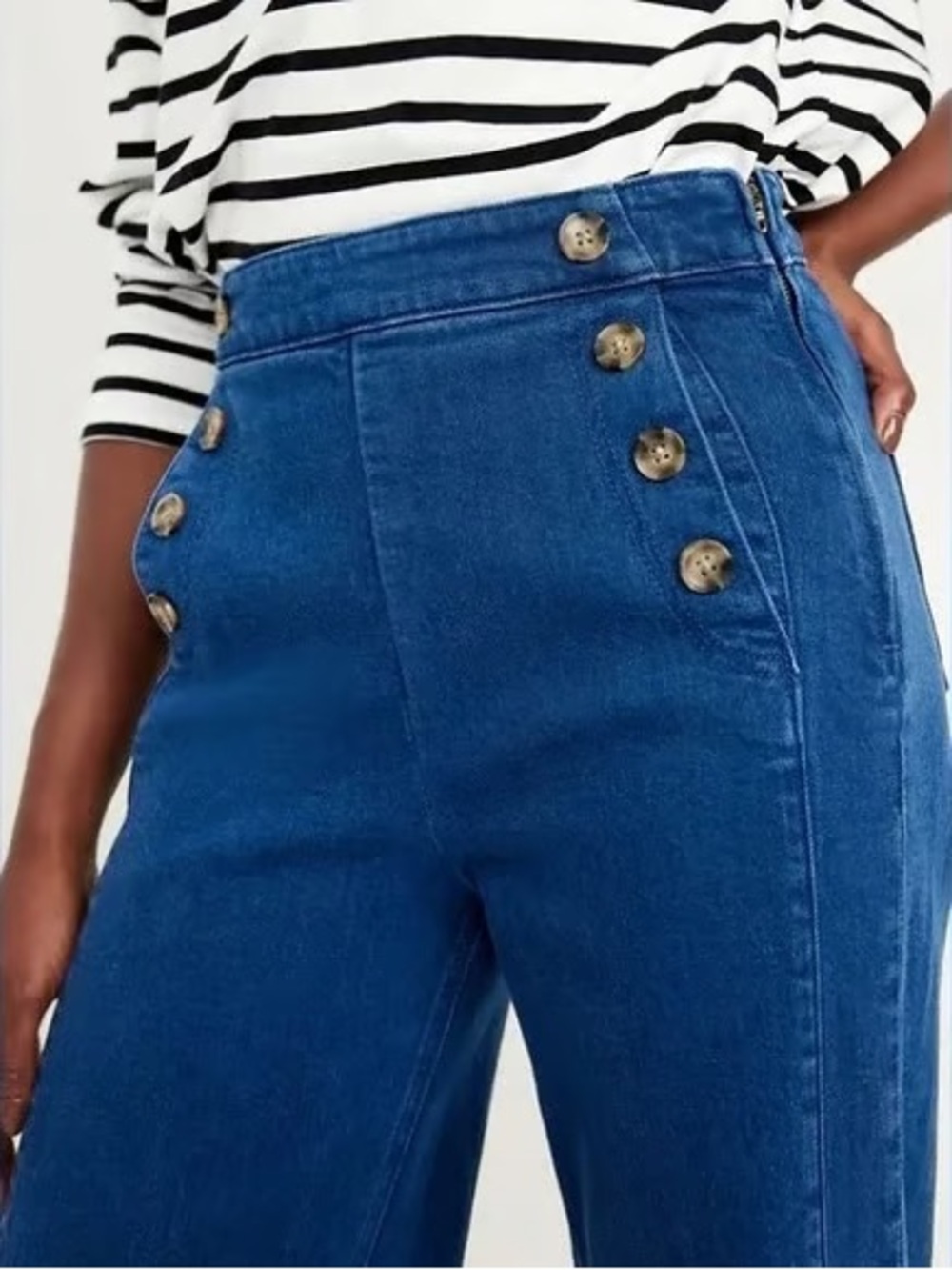 Old Navy Extra High-Waisted Mariner Wide-Leg Sailor Jeans size 0